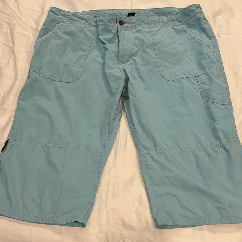 Ojai Clothing Light Blue Cropped Capri Cargo Pants Size XL